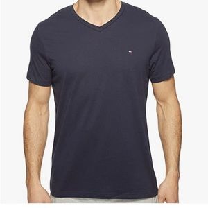 Tommy Hilfiger v-neck tee shirt navy blue